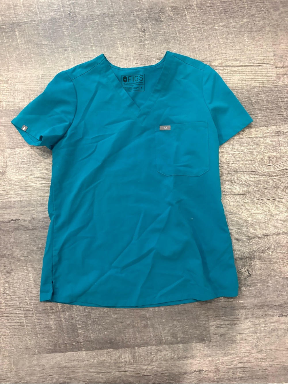 Figs Teal V-Neck Short Sleeve Medical Top